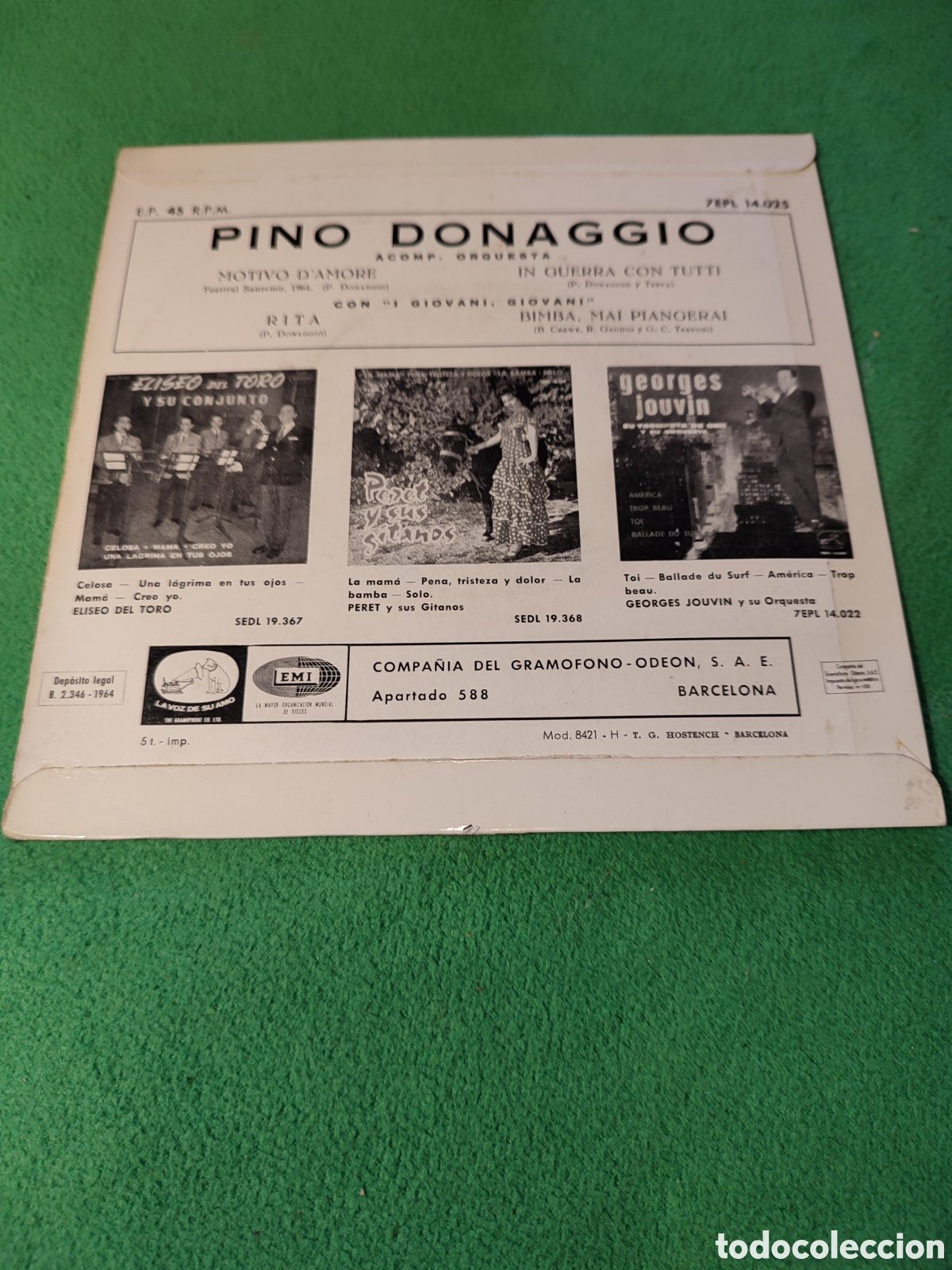 Discos de vinilo: Pino Donaggio - Rita EP + 3 temas - Foto 2