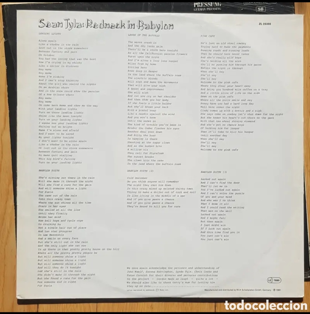 Discos de vinilo: Sean Tyla Redneck in Babylon lp. - Foto 4