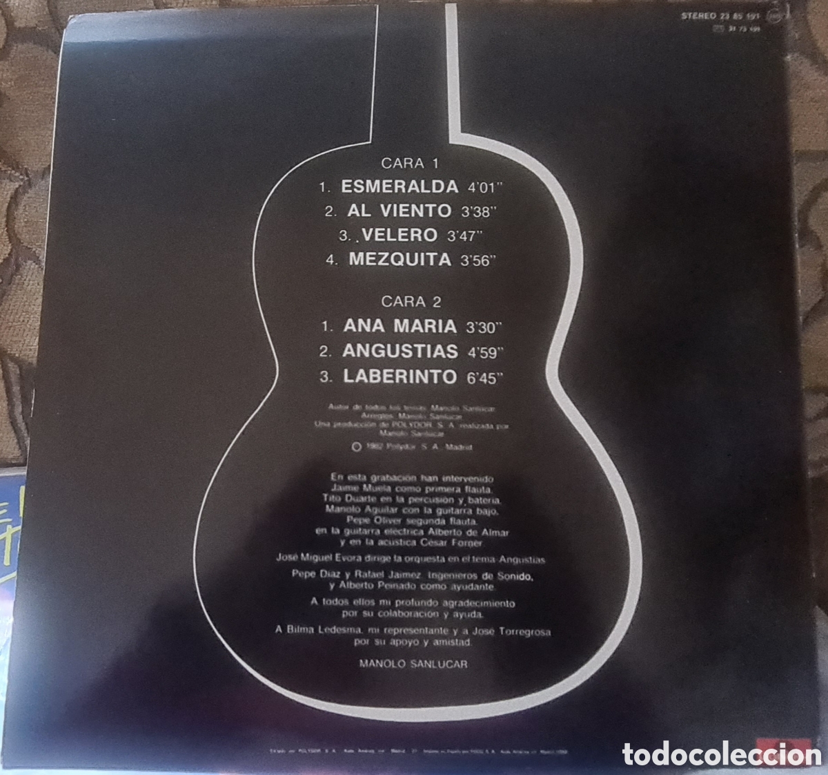 Discos de vinilo: Manolo, Sanlucar, vinilo de 1982 - Foto 2