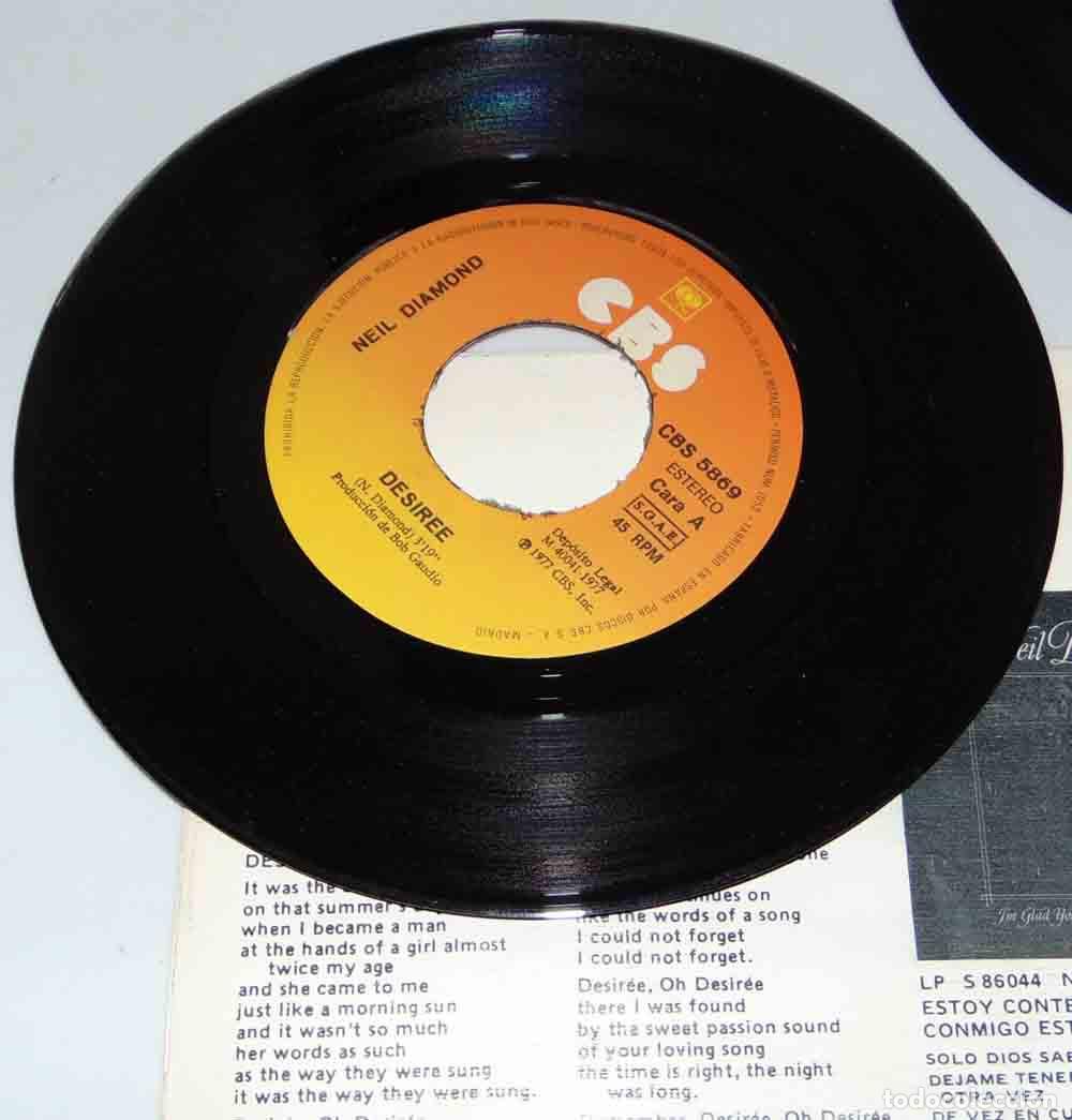 Discos de vinilo: NEIL DIAMOND - DESIREE - SINGLE DE 1977 - Foto 5