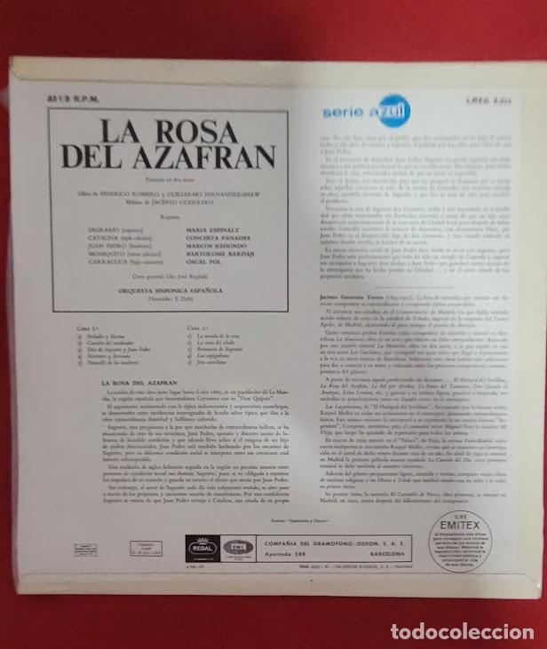 Discos de vinilo: Vinilo Jacinto Gue. La Rosa Del Azafran - Foto 2