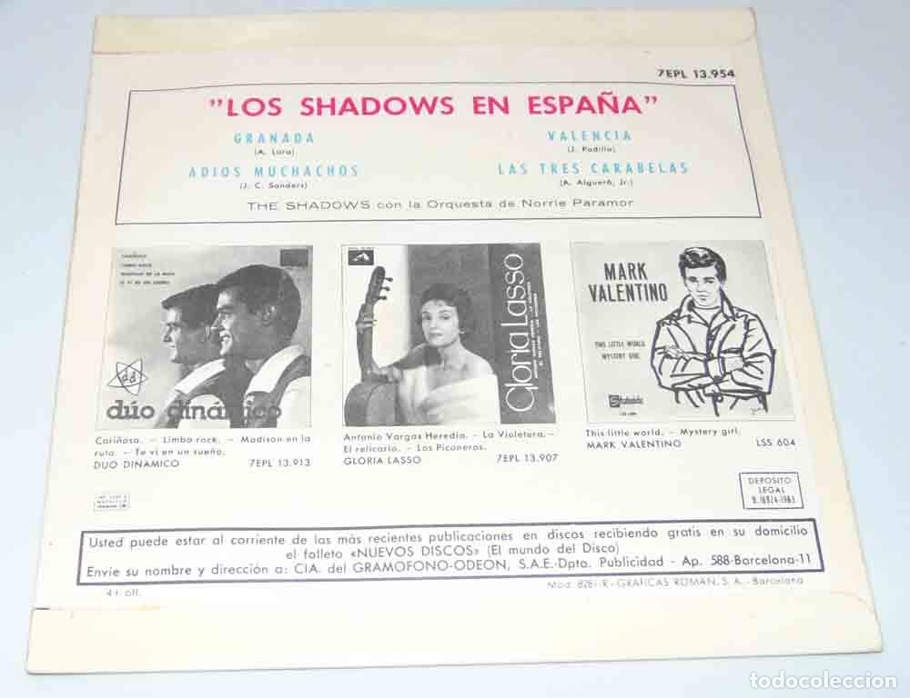 Discos de vinilo: The Shadows&lrm;&ndash; Los Shadows En Espa&ntilde;a - EP 1963 - Foto 2