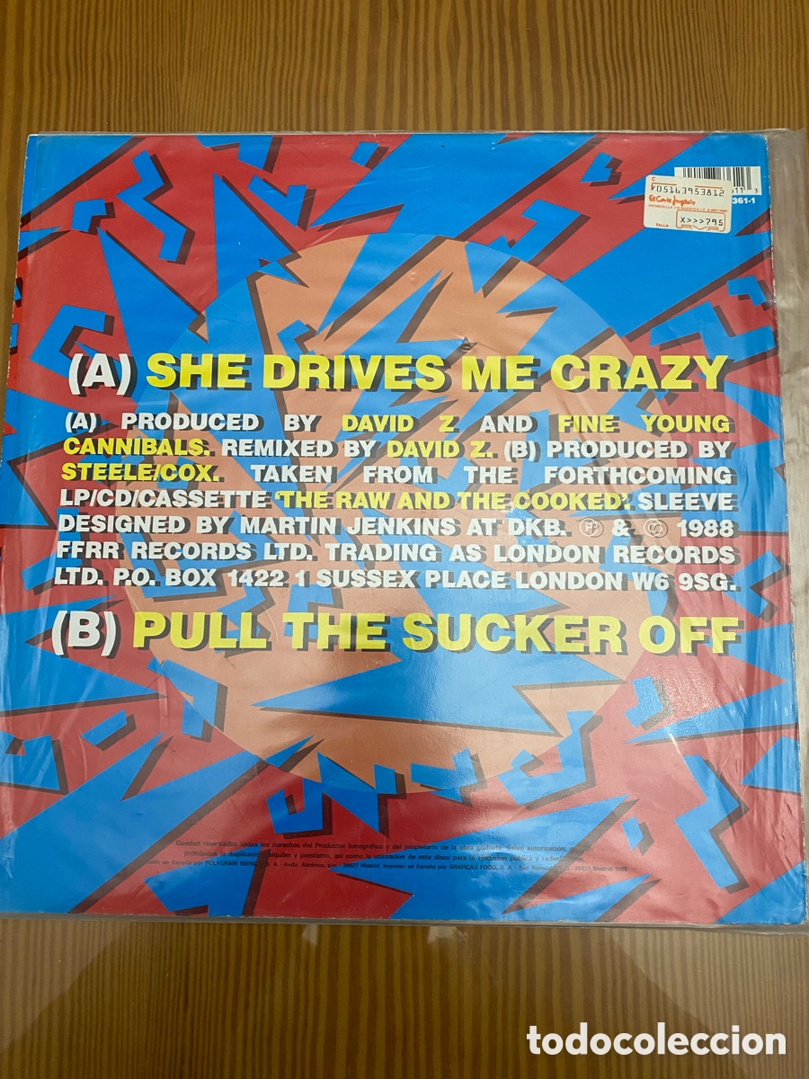 Discos de vinilo: Disco de Vinilo (Maxi) FYC &ldquo;She Drives me Crazy&rdquo; - Foto 2