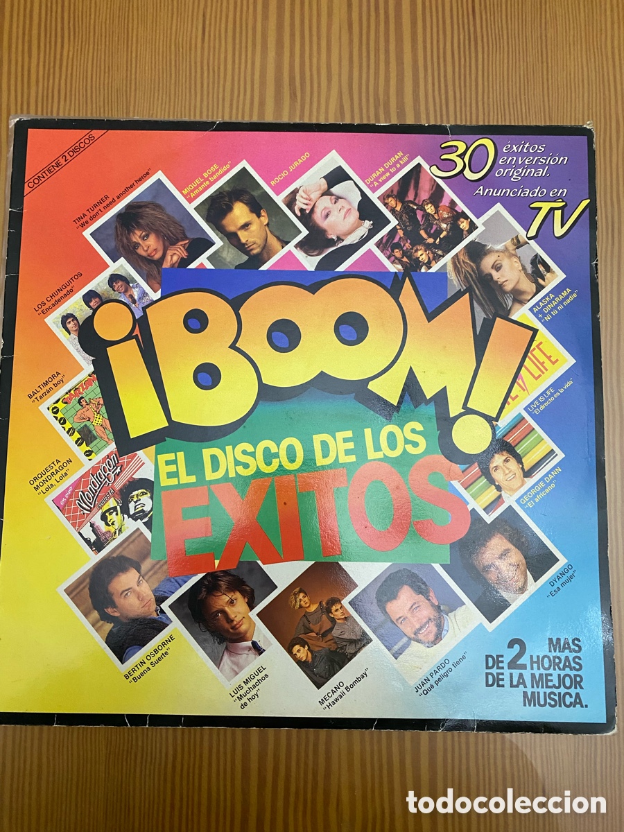 Discos de vinilo: Disco de Vinilo (Doble LP) Boom &ldquo;El Disco de los Exitos&rdquo; - Foto 1