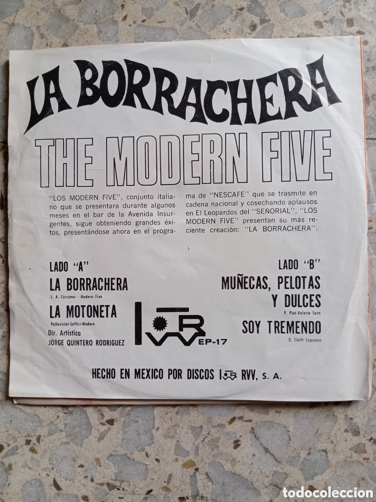Discos de vinilo: EP THE MODERN FIVE LA BORRACHERA MEXICO - Foto 2