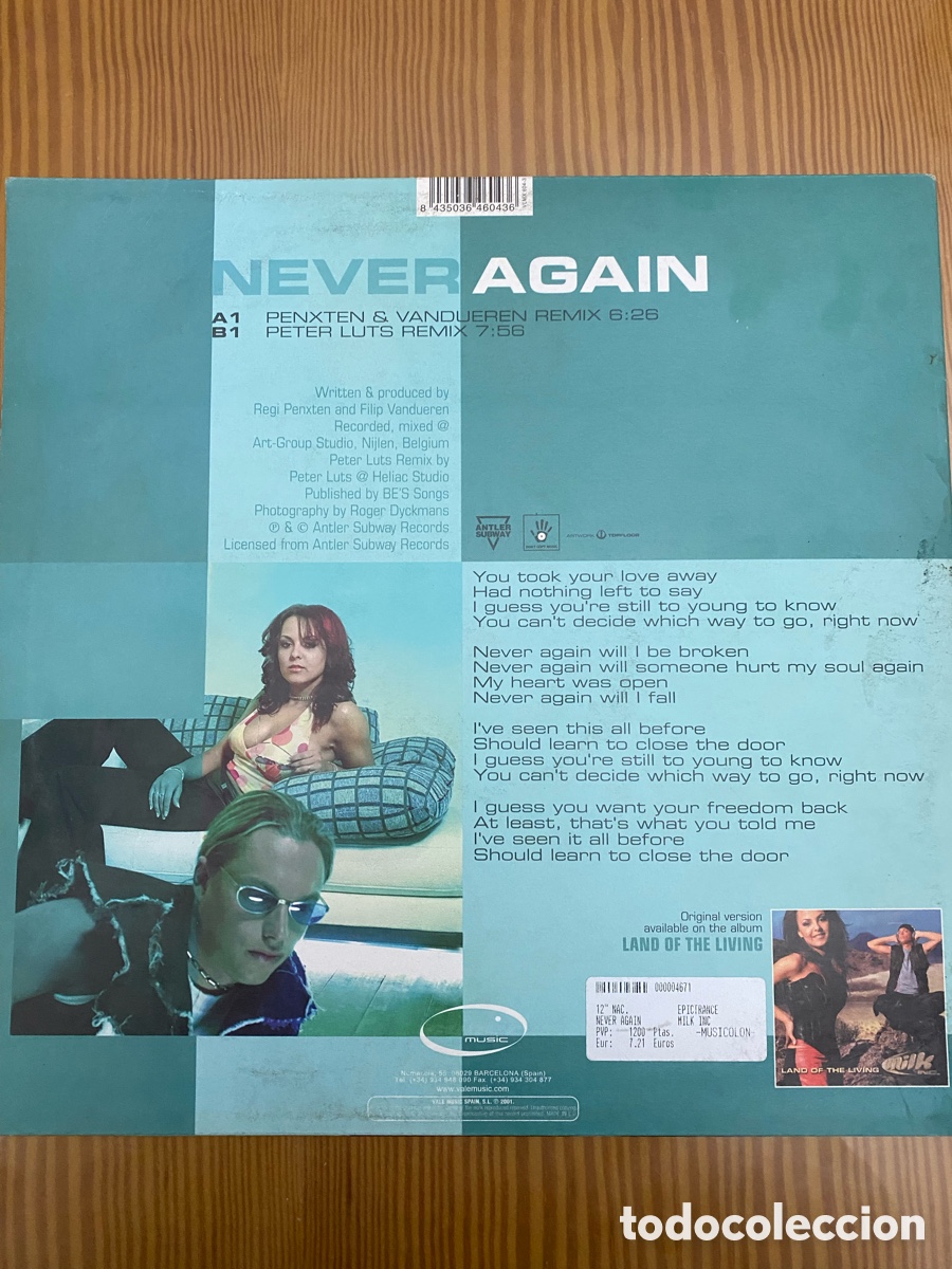 Discos de vinilo: Disco de Vinilo (Maxi) Milk INC. &ldquo;Never Again&rdquo; - Foto 2