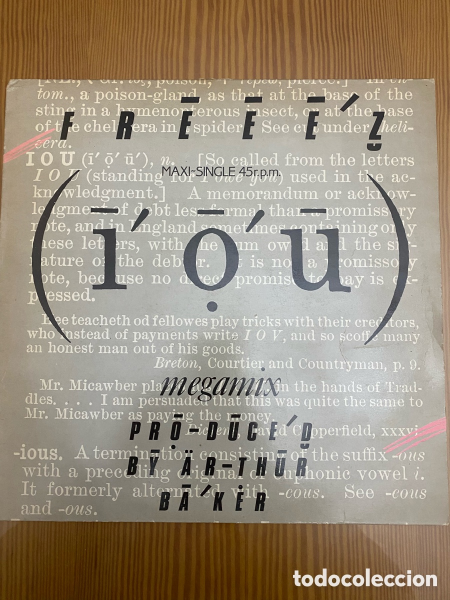 Discos de vinilo: Disco de Vinilo (Maxi) Freez &ldquo;L.o.u&rdquo; - Foto 1