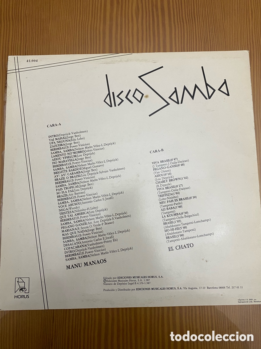 Discos de vinilo: Disco de Vinilo (Maxi) Disco-Samba &ldquo;Manu Manaos&rdquo; - Foto 2