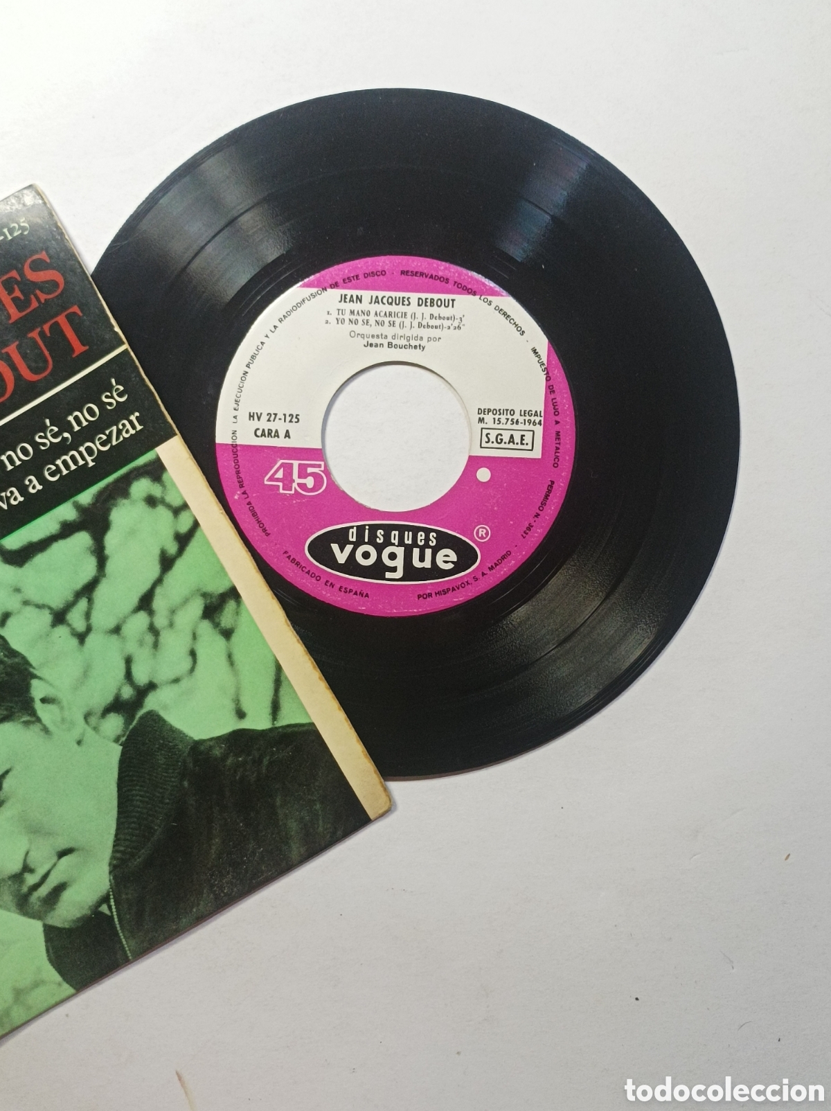 Discos de vinilo: JEAN JACQUES DEBOUT. VOGUE. 1964. SINGLE DISCO VINILO. - Foto 3
