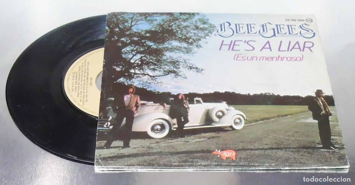 Discos de vinilo: BEE GEES --- HE&acute;S A LIAR & HE&acute;S A LIAR ( INSTRUMENTAL )-----MINT ( M ) - Foto 2