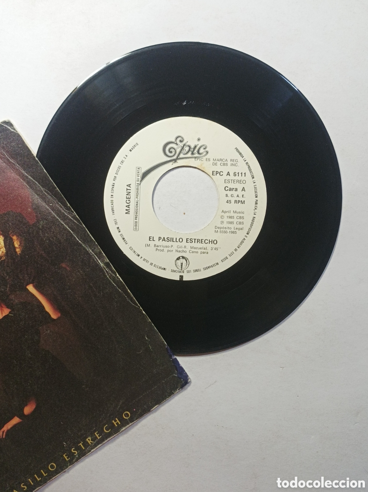 Discos de vinilo: MAGENTA. EL PASILLO ESTRECHO. EPIC. SINGLE DISCO VINILO. - Foto 3