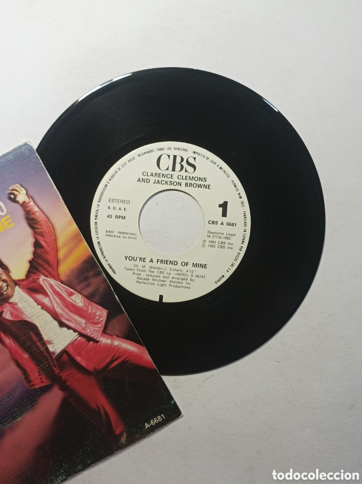 Discos de vinilo: CLARENCE CLEMONS & JACKSON BROWNE. CBS. SINGLE DISCO VINILO. - Foto 3