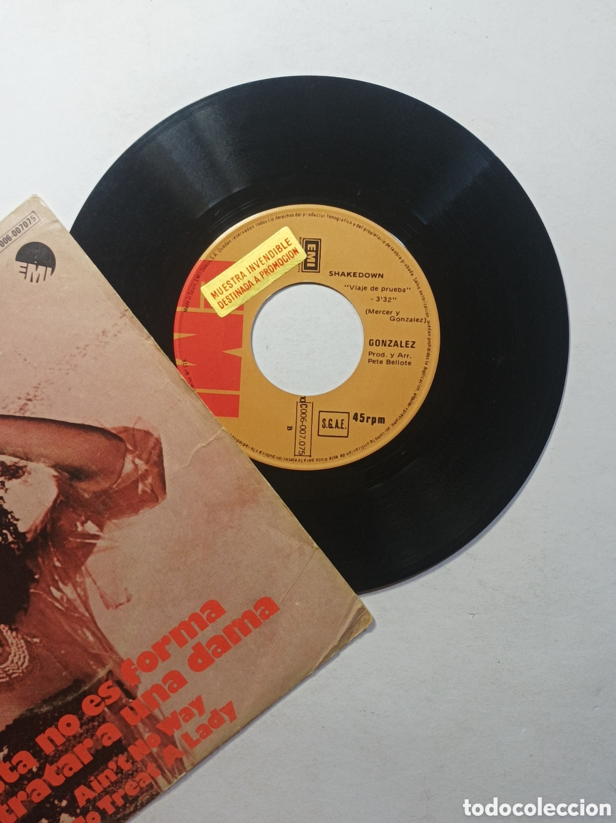 Discos de vinilo: GONZ&Aacute;LEZ. EMI. PROMOCIONAL. SINGLE DISCO VINILO. - Foto 3
