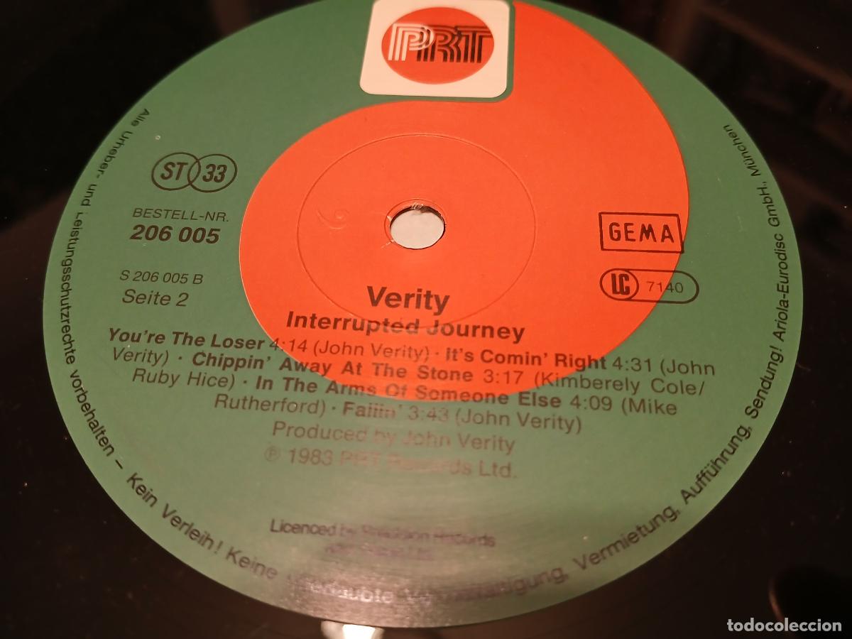 Discos de vinilo: Verity &ndash; Interrupted Journey- (1984) LP disco vinilo - Foto 2
