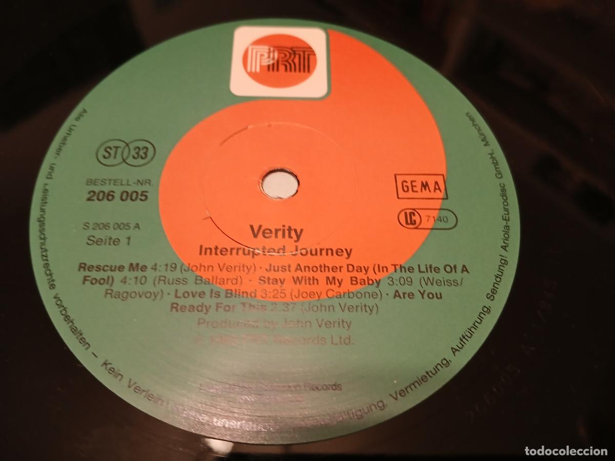 Discos de vinilo: Verity &ndash; Interrupted Journey- (1984) LP disco vinilo - Foto 3