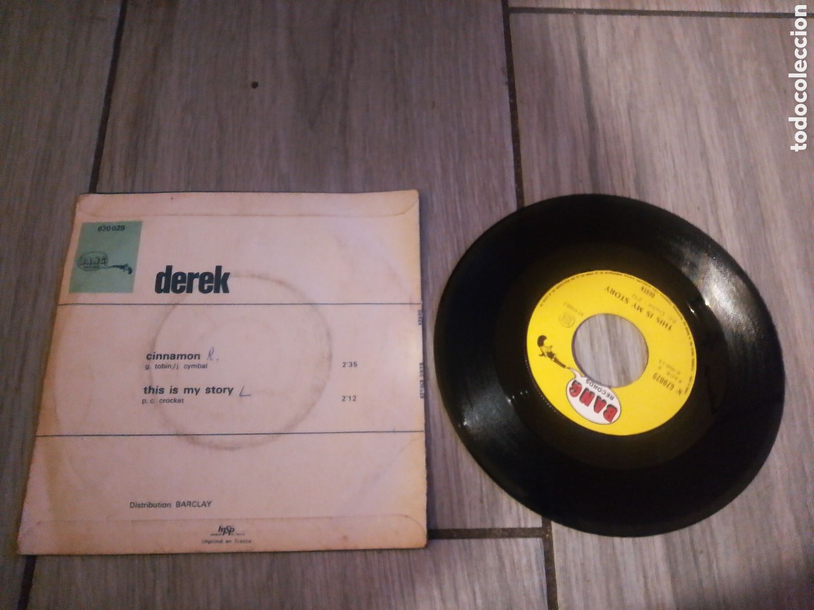Discos de vinilo: DEREK - CINNAMON - SINGLE - FRANCIA - BANG RECORDS - LE - - Foto 2