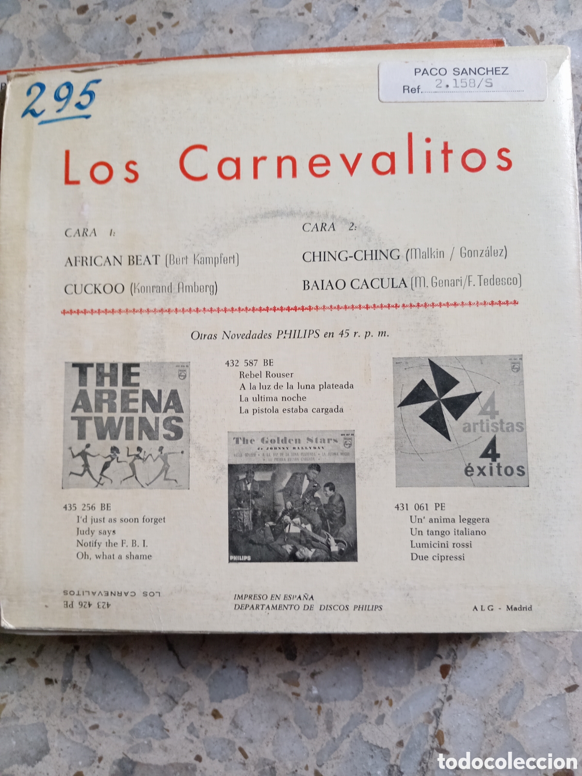Discos de vinilo: EP LOS CARNEVALITOS CHING CHING 1962 - Foto 2
