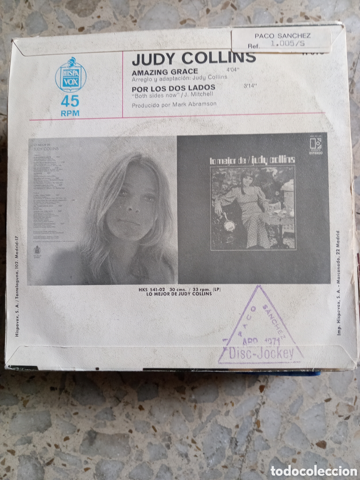Discos de vinilo: SGL JUDY COLLINS AMAZING GRACE 1970 - Foto 2