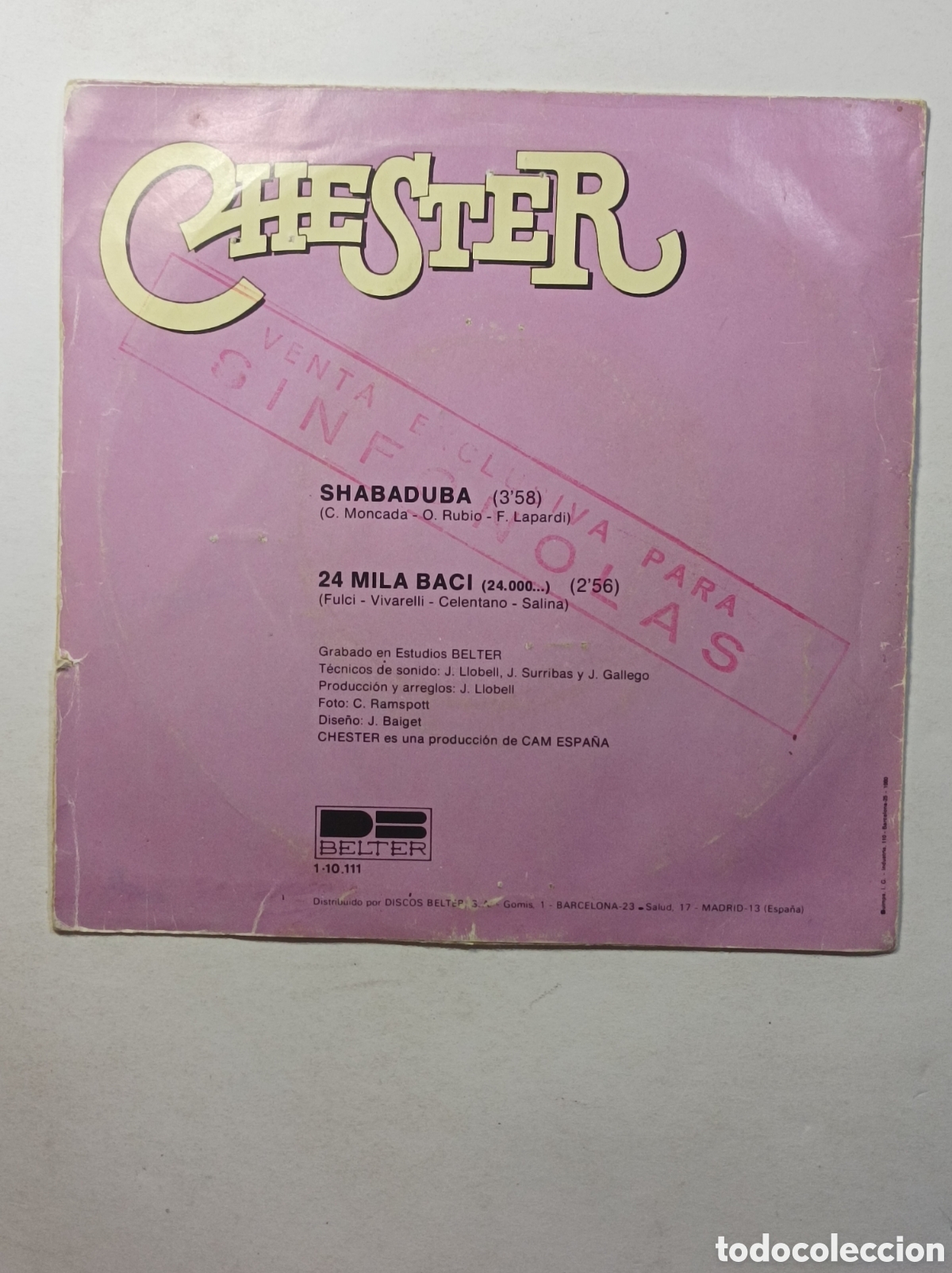 Discos de vinilo: CHESTER. SHA BA DU BA. BELTER. SINGLE DISCO VINILO. - Foto 2
