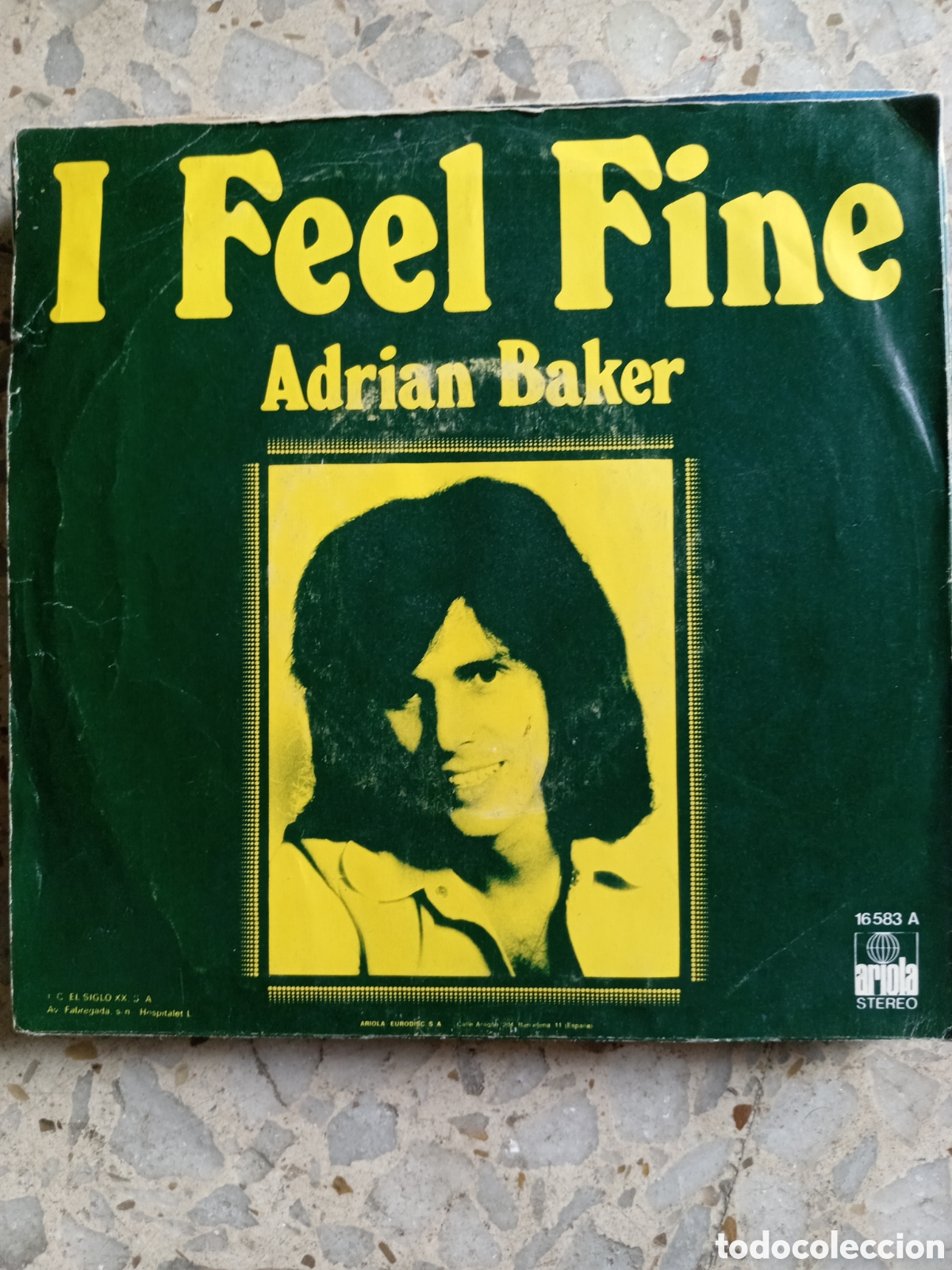 Discos de vinilo: SGL ADRIAN BAKER I FEEL FINE 1975 - Foto 2
