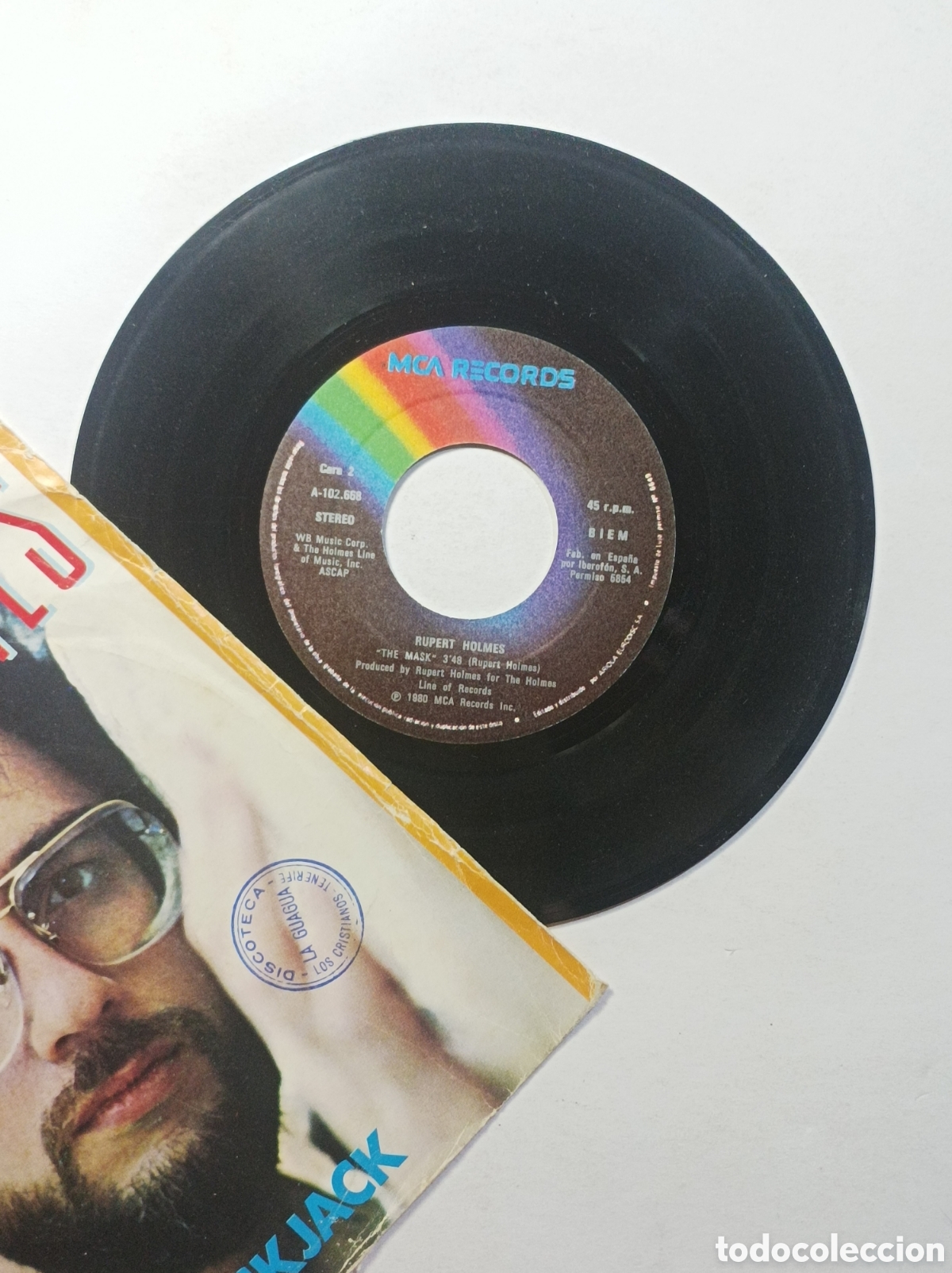 Discos de vinilo: RUPERT HOLMES. BLACK JACK. MCA RECORDS. SINGLE DISCO VINILO. - Foto 3