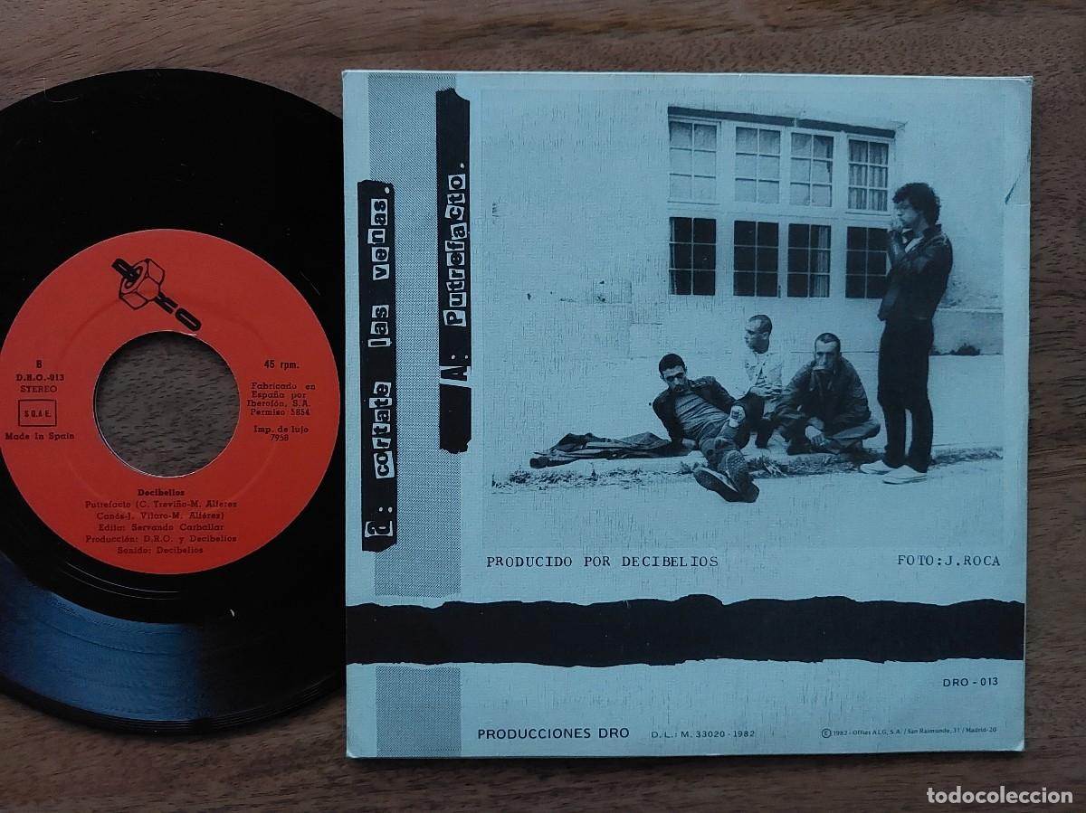 Discos de vinilo: DECIBELIOS - 45 Spain - MINT * PALETAS PUTREFACTOS * PUTREFACTOS / CORTATE LAS VENAS - Foto 2