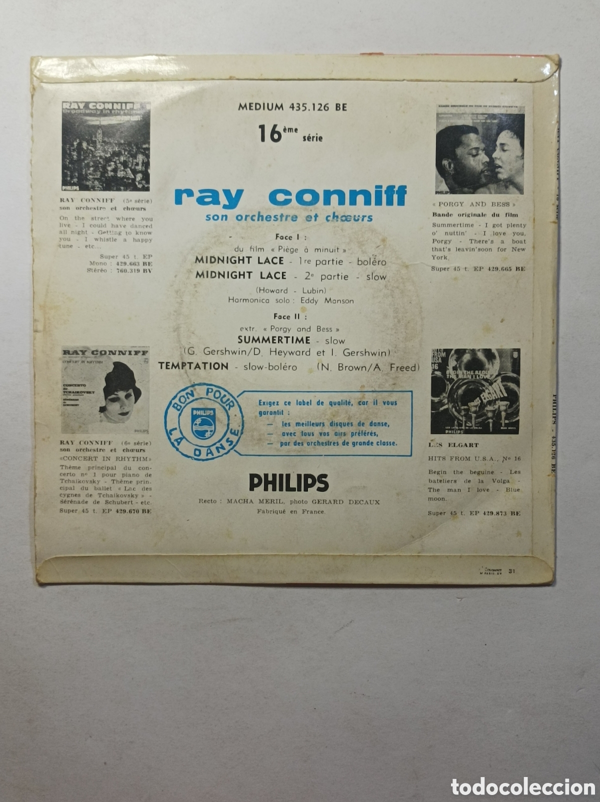 Discos de vinilo: RAY CONNIFF. SUMMERTIME TEMPTATION. PHILIPS. SINGLE DISCO VINILO. - Foto 2