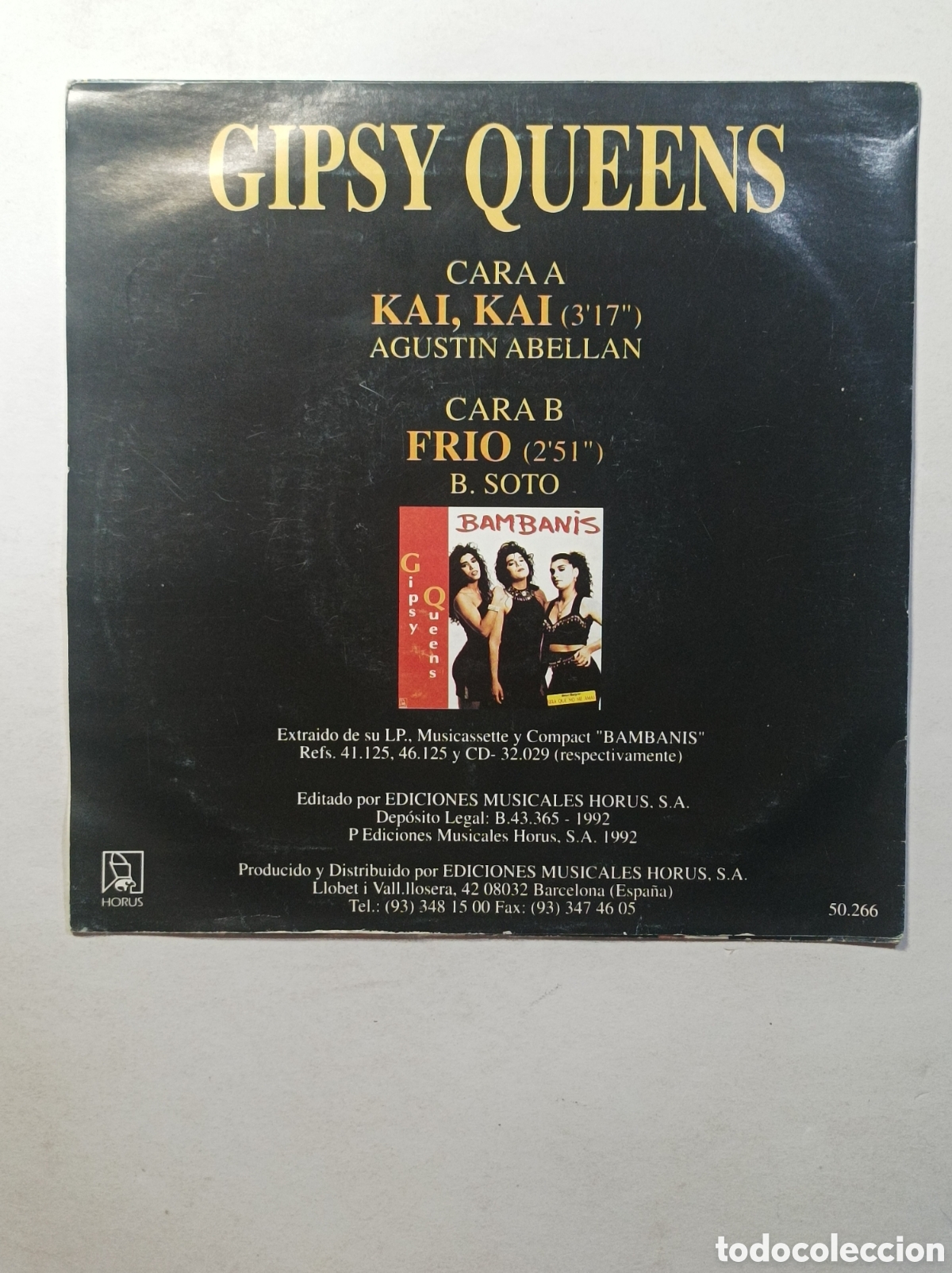 Discos de vinilo: GIPSY QUEENS. KAI, KAI. HORUS. SINGLE DISCO VINILO. - Foto 2