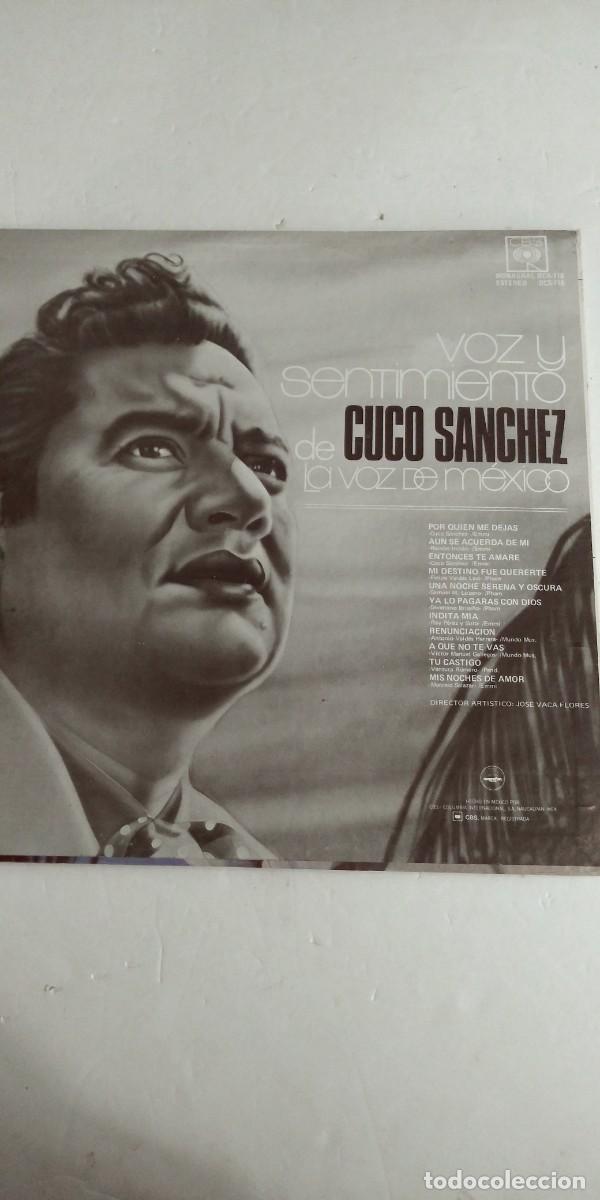 Discos de vinilo: Voz y sentimiento de Cuco S&aacute;nchez La voz de M&eacute;xico - Foto 2