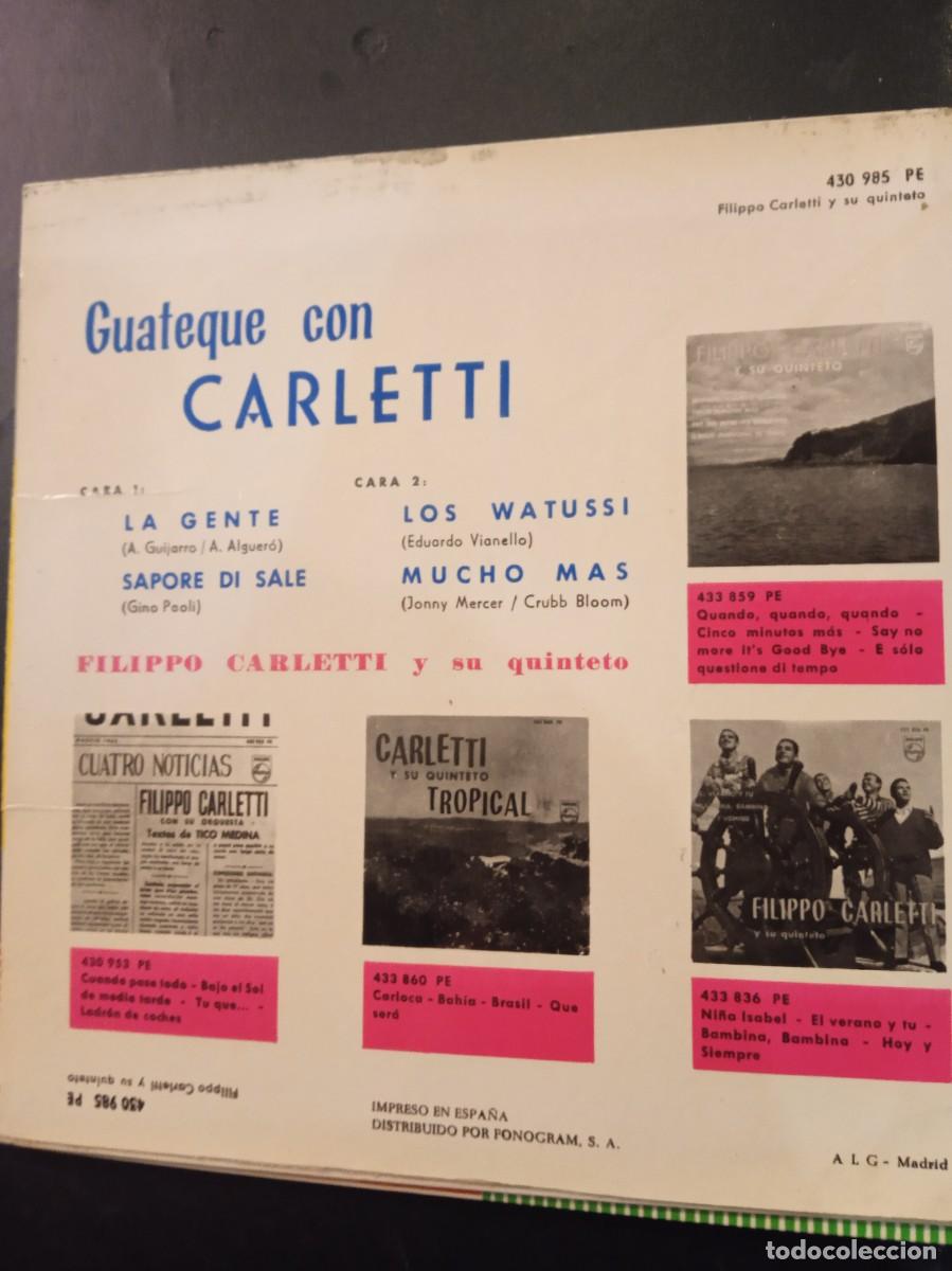 Discos de vinilo: GUATEQUE CON CARLETTI- EP. - Foto 2