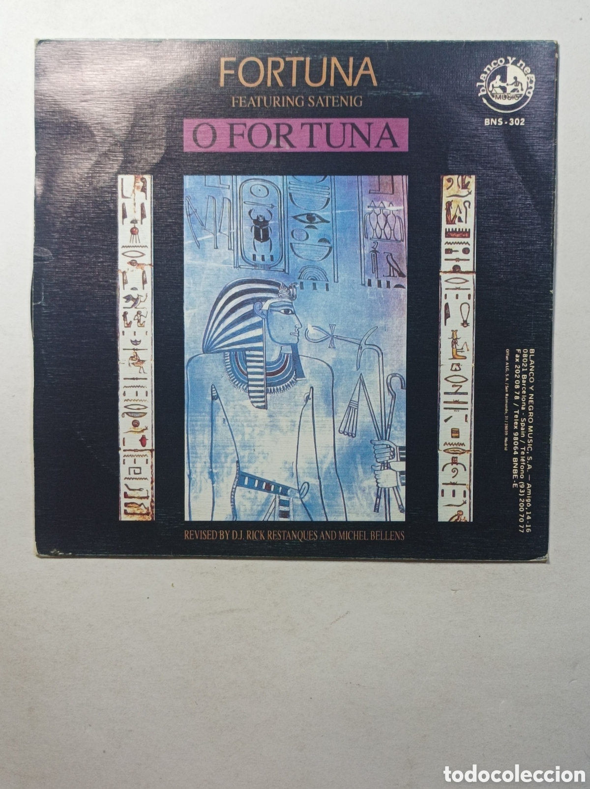 Discos de vinilo: FORTUNA FEATURING SATENING. BLANCO Y NEGRO. SINGLE DISCO VINILO. - Foto 1