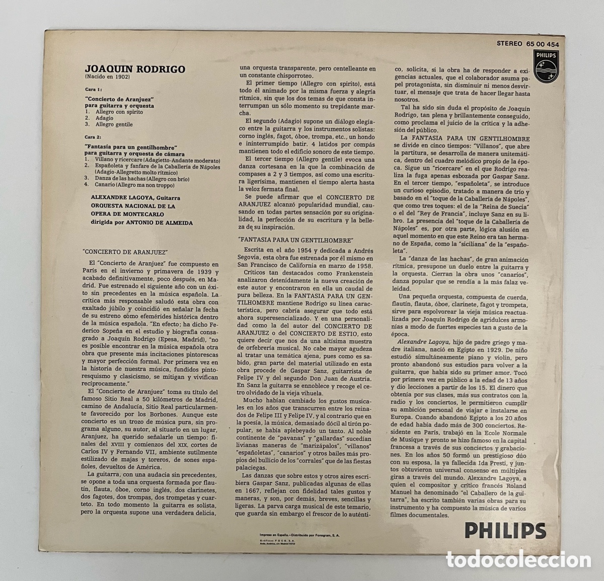 Discos de vinilo: Vinilo LP Rodrigo - Concierto de Aranjuez - Foto 2