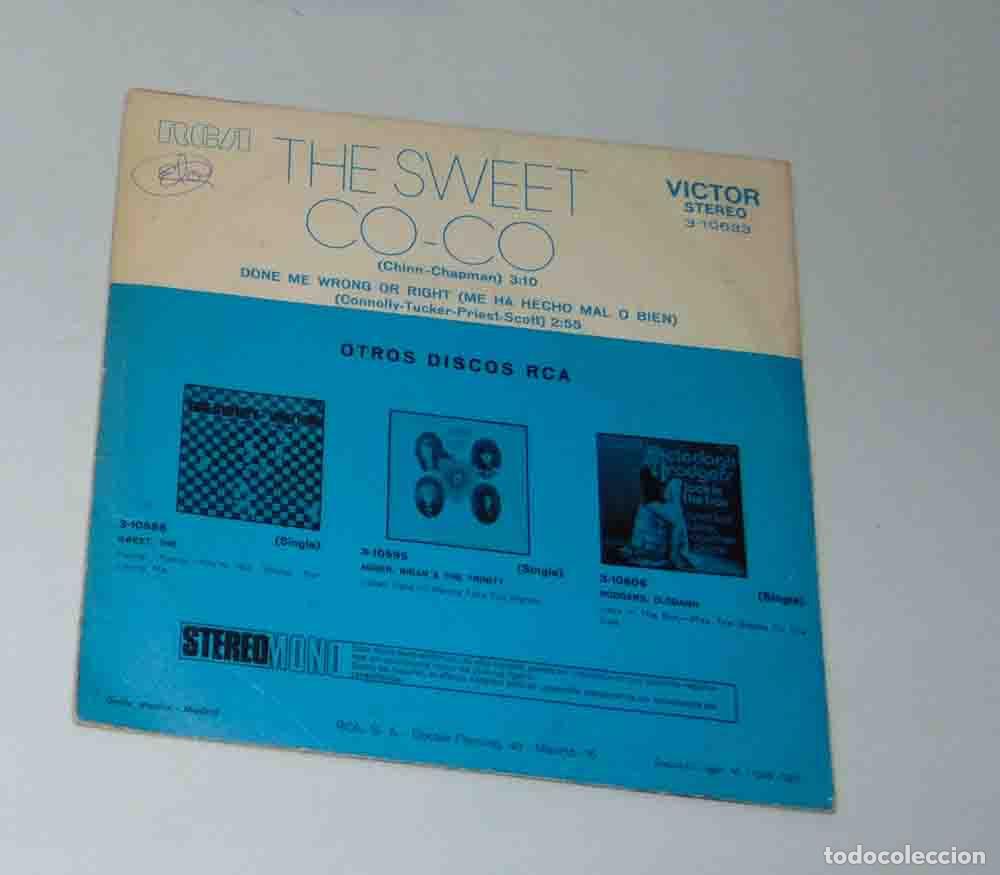 Discos de vinilo: THE SWEET - CO-CO - SINGLE 1971 - Foto 3