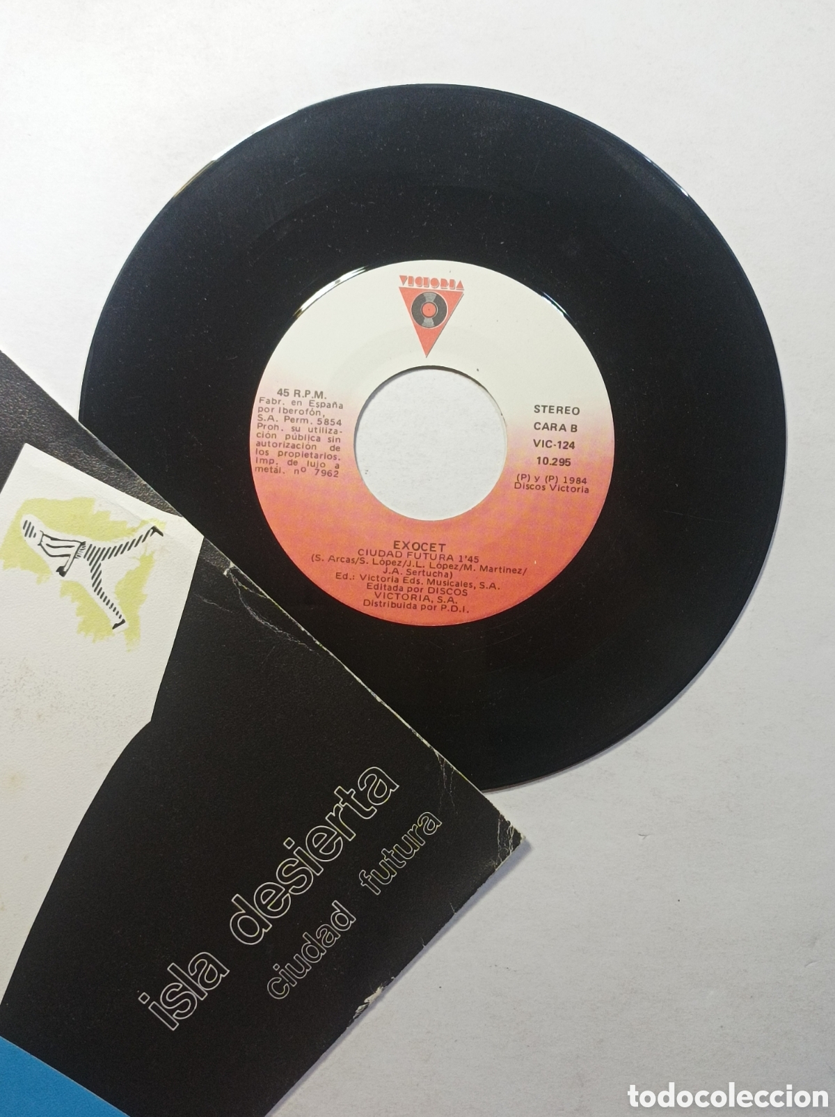 Discos de vinilo: EXOCET. ISLA DESIERTA. 1984. SINGLE DISCO VINILO. - Foto 3