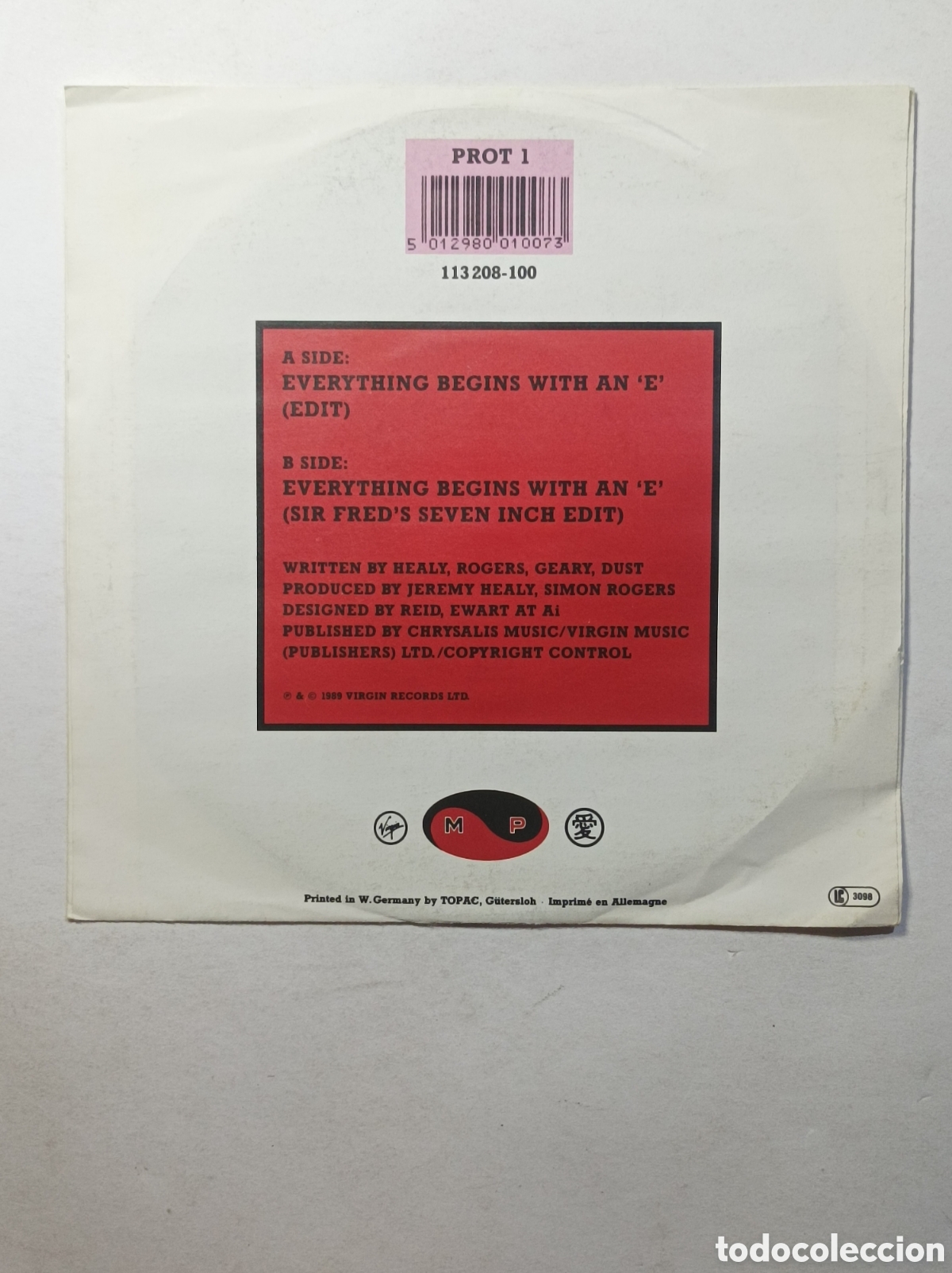Discos de vinilo: E-ZEE POSSEE. VIRGIN. SINGLE DISCO VINILO. - Foto 2