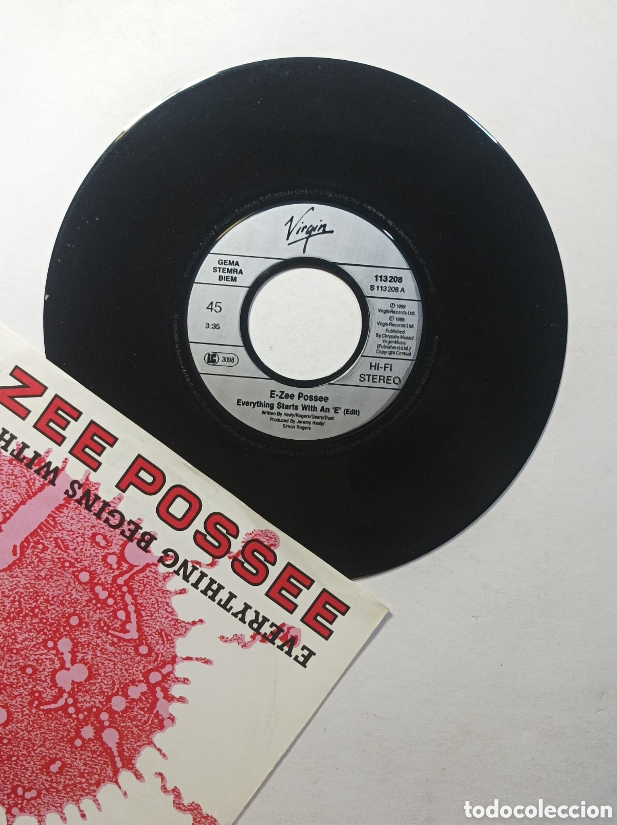 Discos de vinilo: E-ZEE POSSEE. VIRGIN. SINGLE DISCO VINILO. - Foto 3
