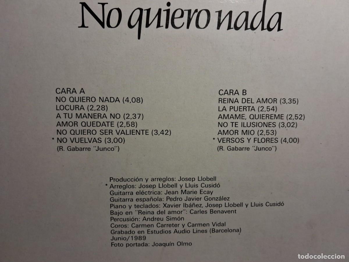 Discos de vinilo: LP JUNCO : NO QUIERO NADA - Foto 2