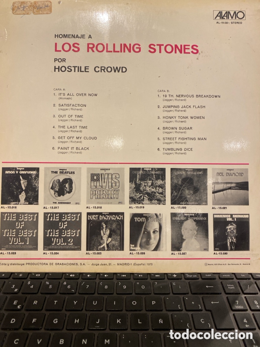 Discos de vinilo: HOMENAJE A THE ROLLING STONES - HOSTILE CROWD LP SPAIN - Foto 2