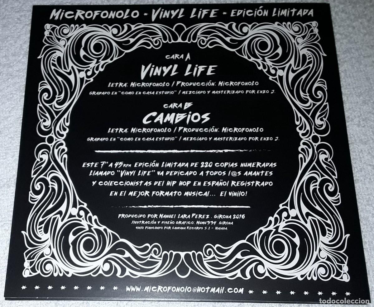 Discos de vinilo: SG - MICROFONOLO - VINYL LIFE / CAMBIOS - EDICI&Oacute;N LIMITADA Y NUMERADA - Foto 2