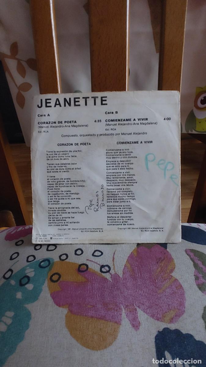 Discos de vinilo: JEANETTE-SINGLE CORAZON DE POETA - Foto 2