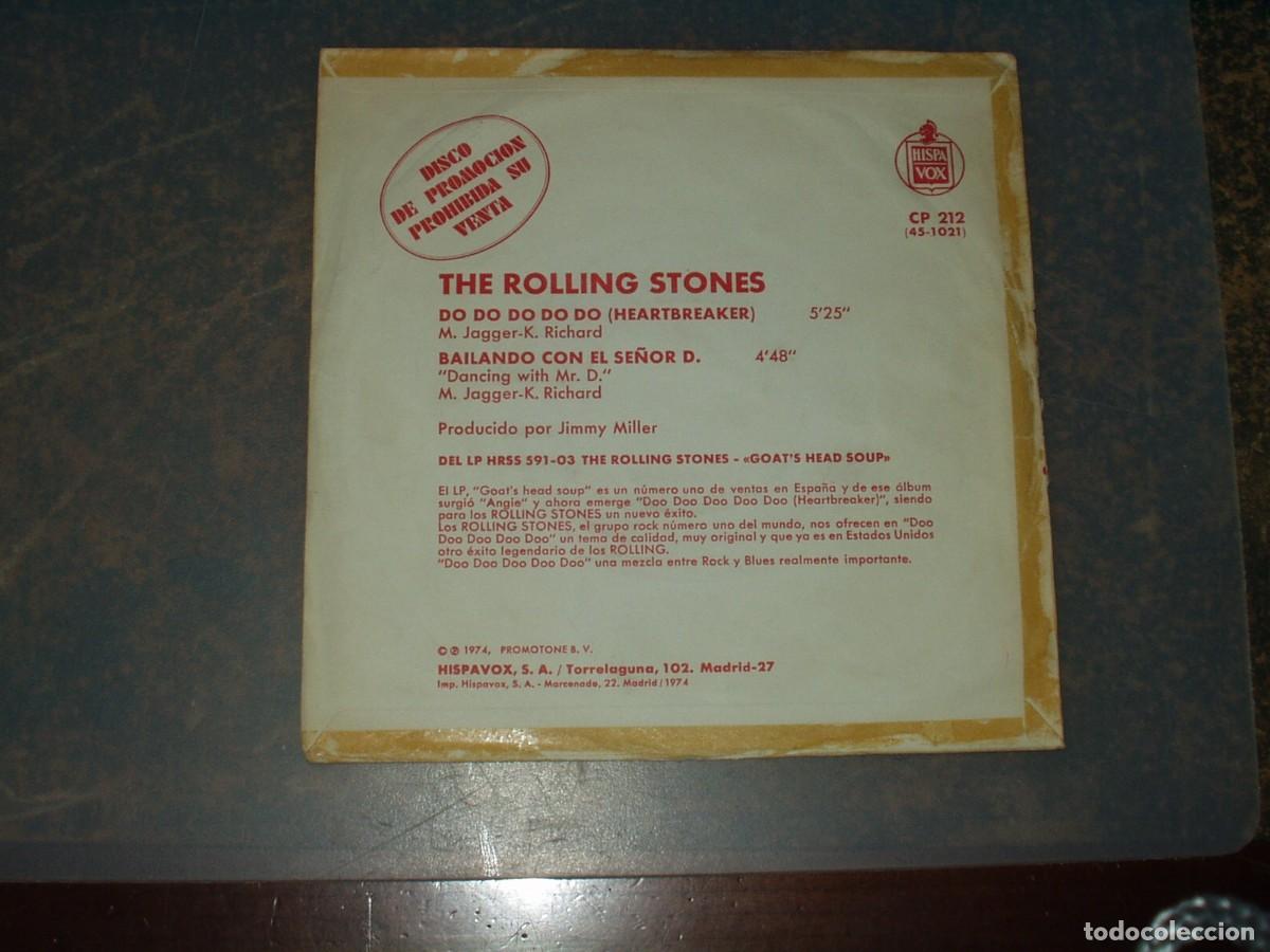 Discos de vinilo: ROLLING STONES SINGLE DOO DOO DOO DOO (PROMOCIONAL) - Foto 2
