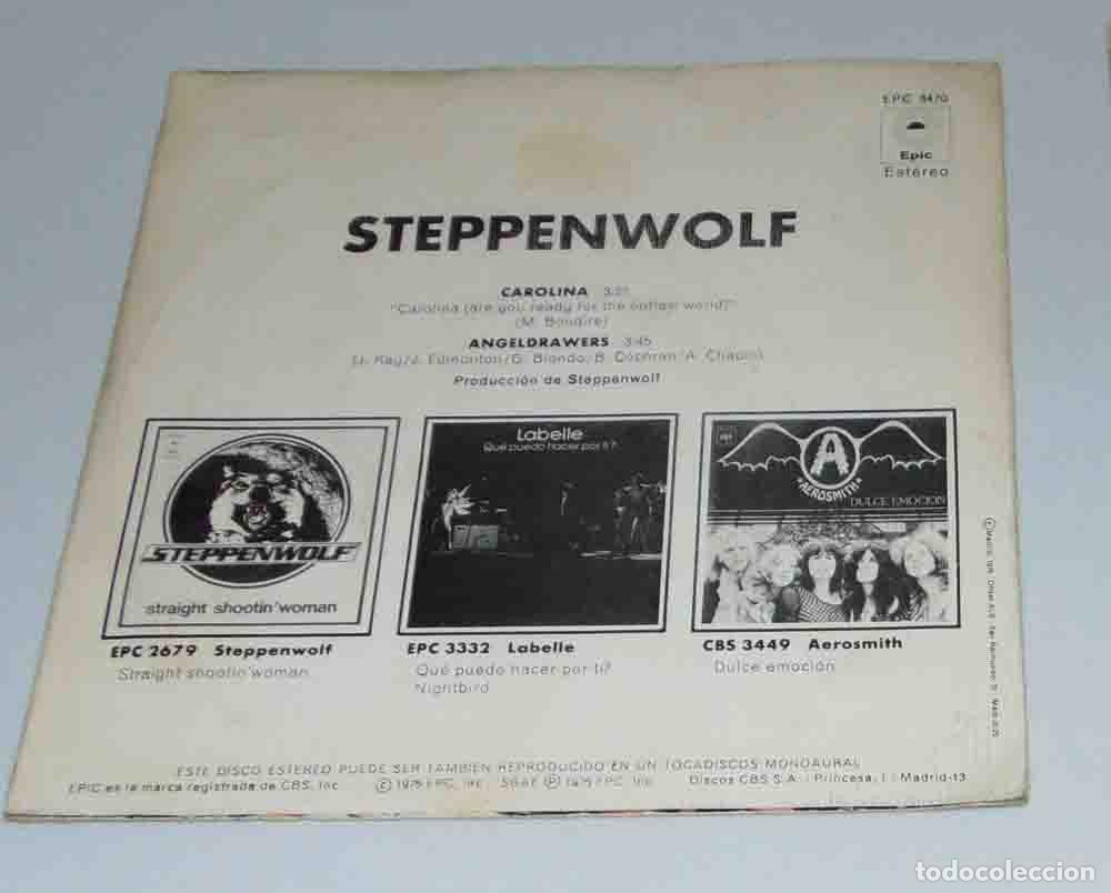 Discos de vinilo: Steppenwolf &ndash; Carolina -SINGLE 1975 - Foto 2