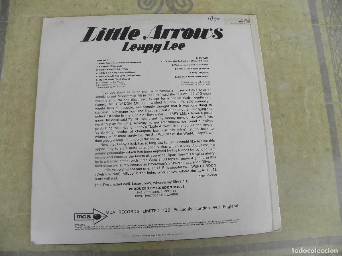 Discos de vinilo: LEAPY LEE -LITTLE ARROWS -LP EDIC. INGLESA - Foto 2