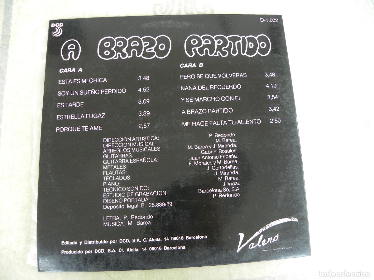 Discos de vinilo: VALERO -A BRAZO PARTIDO -LP 1989 - Foto 2