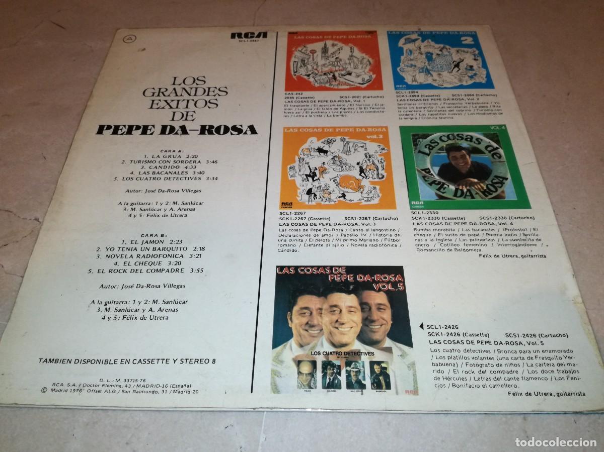 Discos de vinilo: LOS GRANDES EXITOS DE PEPE DA-ROSA-ORIGINAL 1976 - Foto 2