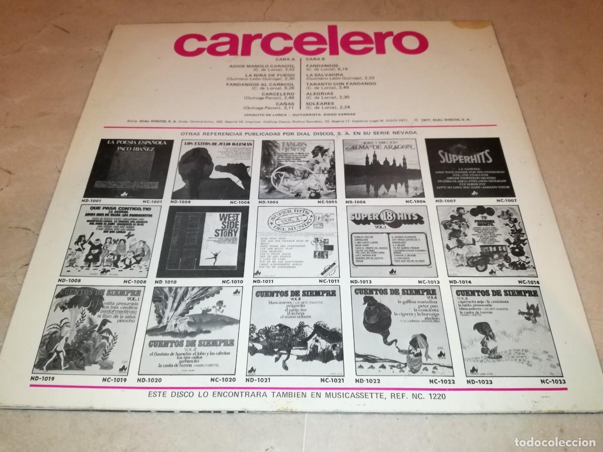 Discos de vinilo: CHIQUITO DE LORCA-CARCELERO-ORIGINAL 1977 - Foto 2