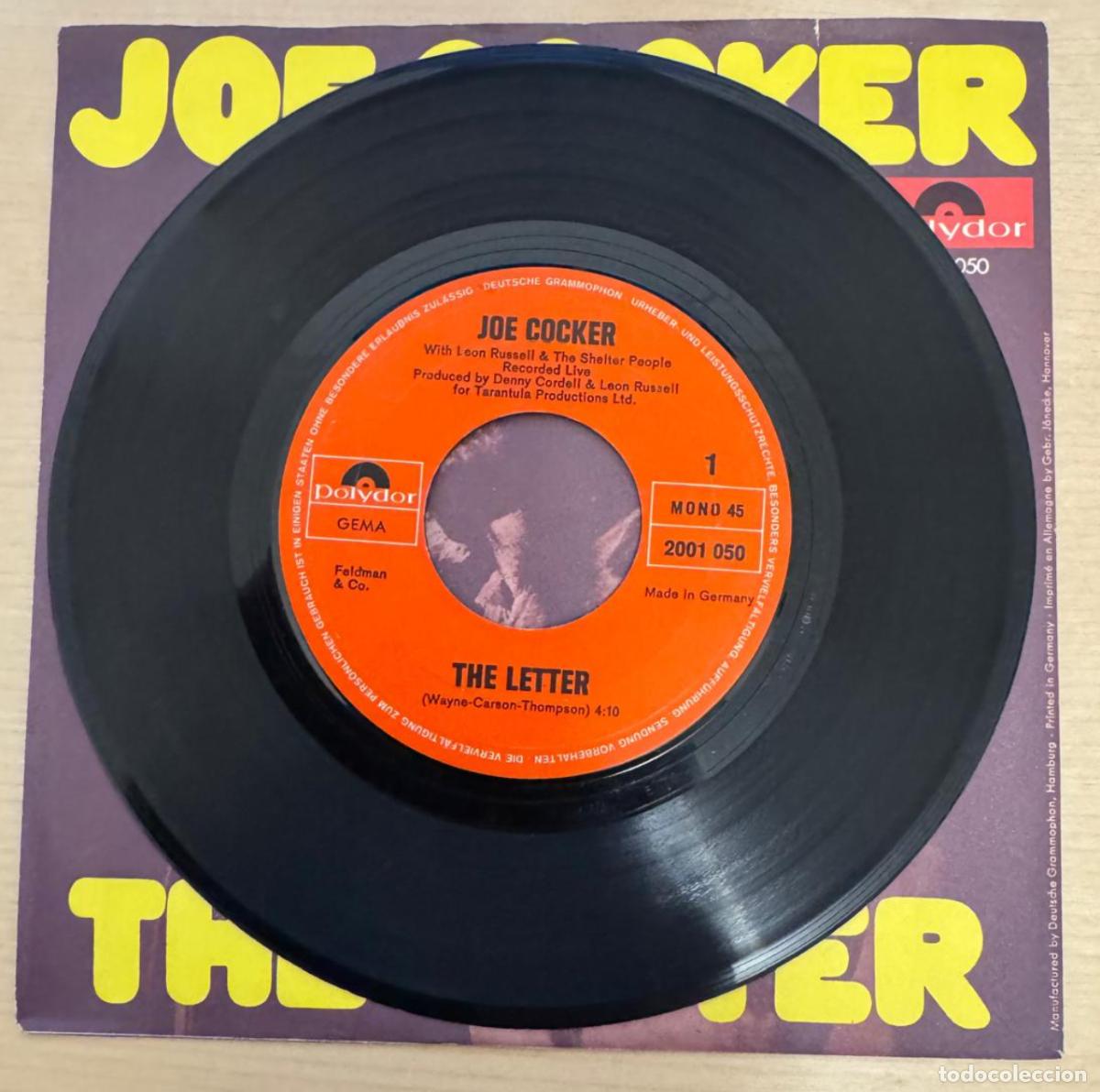 Discos de vinilo: joe cocker 45t The letter EX EX - Foto 2