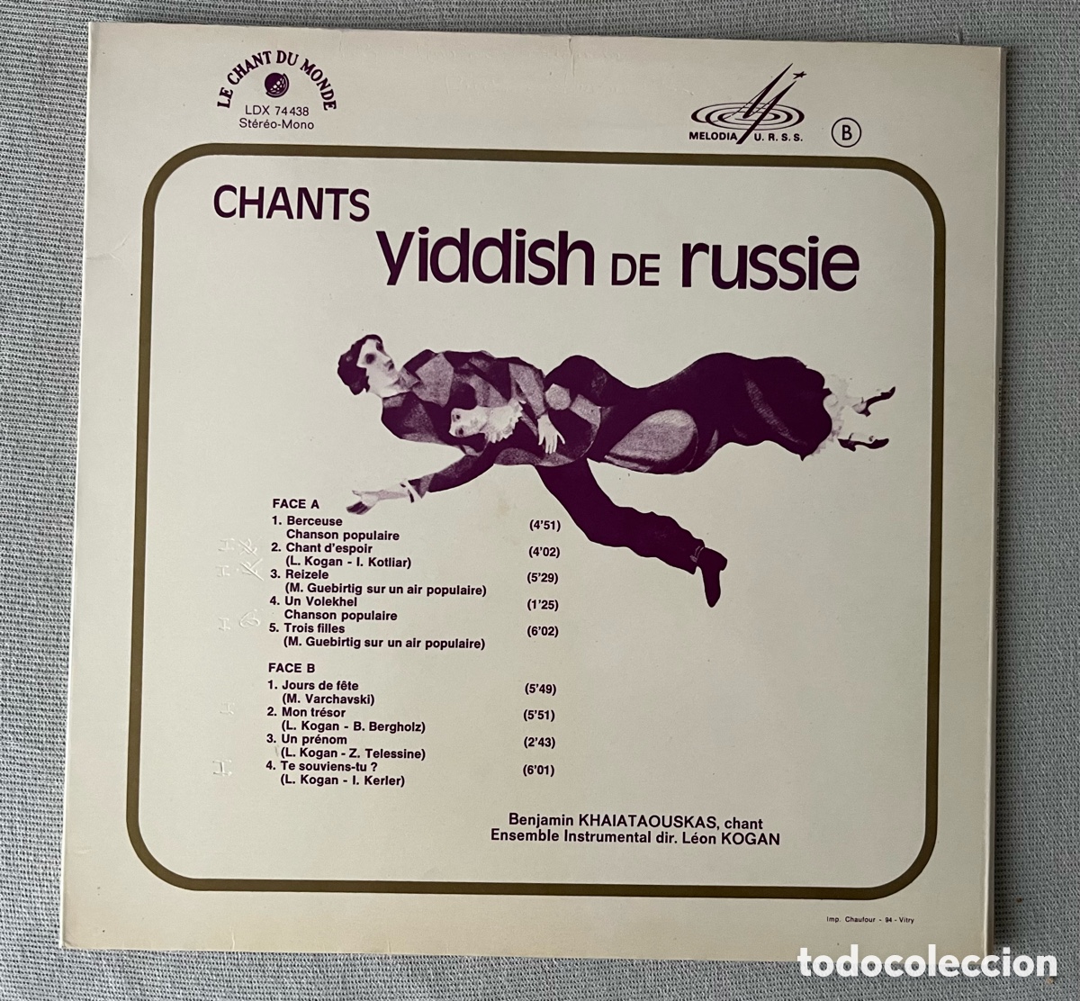 Discos de vinilo: Vinilo Yiddish de Russie - Le Chant du Monde - Foto 2