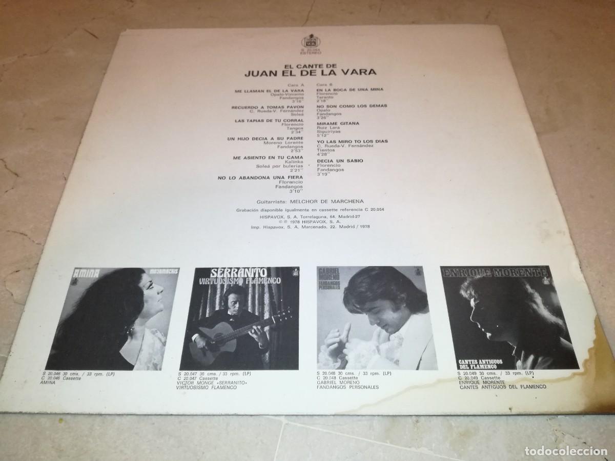 Discos de vinilo: EL CANTE DE JUAN DE LA VARA-ORIGINALL 1978 - Foto 2