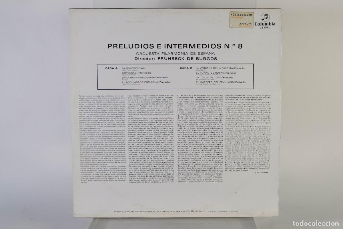 Discos de vinilo: DISCO VINILO LP - PRELUDIOS E INTERMEDIOS - ORQUESTA FILARMONICA DE ESPA&Ntilde;A - Foto 2